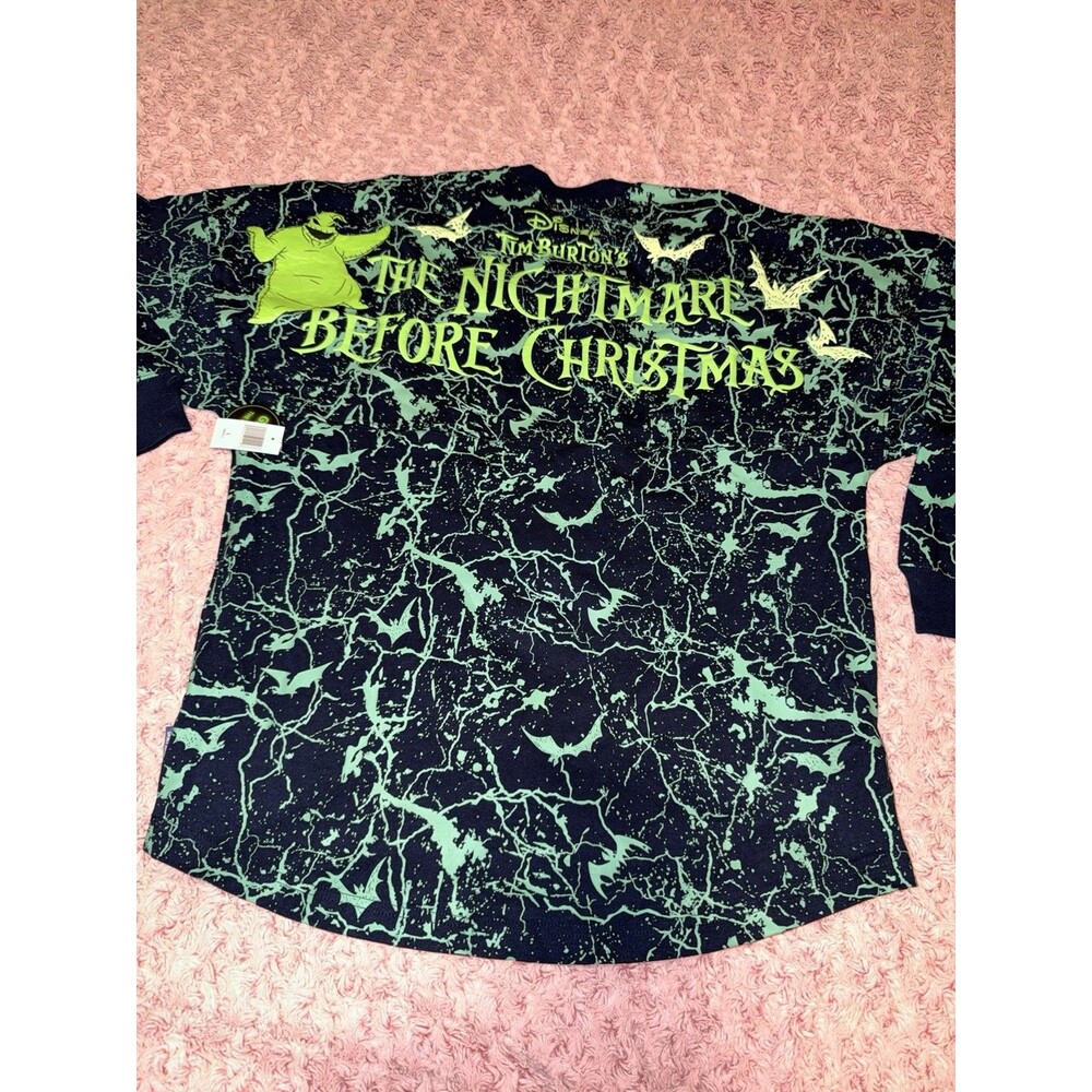 Disney Nightmare Before Christmas NBC Oogie Boogie Glows Spirit Jersey Neon NWT